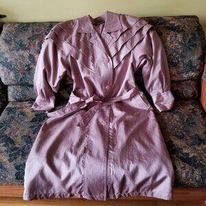 Dress coat, V-shaped panel pleats front & back, vintage, medium, Thunder Bay